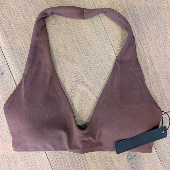 Oner Active SoftMotion Minimal Halter Neck Bralette with White Logo - Picture 2 of 6